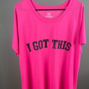 Hot Pink Graphic Tee 2X Plus Size Loose Fit Soft Material - New